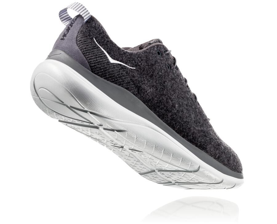 Hoka One One Hupana Flow Wool Löparskor Herr - Grå - XQUSM-8015